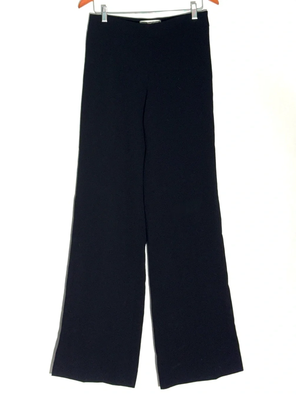 Zara Black High Rise Wide Leg Pull On Trousers Pants Minimalist Size S
